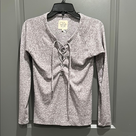 Chaser Tops - Chaser Tie Front Fitted Blouse NWT